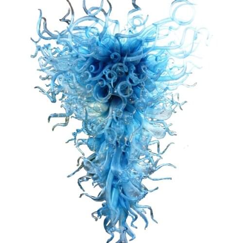 Modern Art Decor glass chandeliers lighting fixtures Large Led Crystal Chandelier in Blue