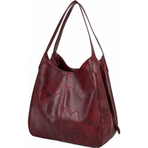 High Capcaity HandBag Soft PU Leather Vintage Women Hand Bag Totes Designers Luxury Women Shoulder Bags Female Top-handle Bags