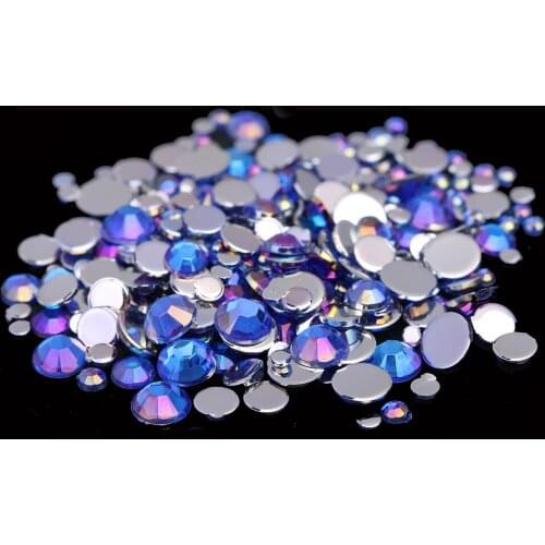 Smart Color Acrylic Rhinestones Blue AB Color Shoes Clothing Decorations Sparkling Newest Nail Art Decorations Small Pack