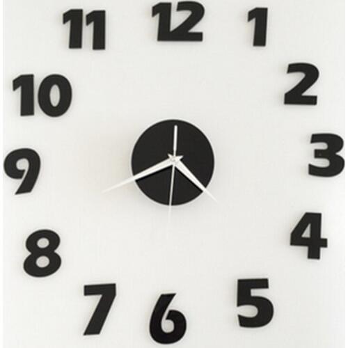 3 D mirror Quality acrylic crystal interesting diy clock combination digital wall clock brief quieten Best home decoration gift