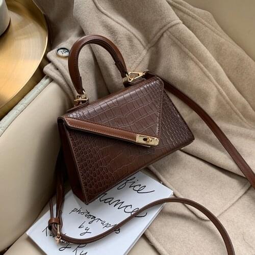 Solid Color Pattern Leather Stone Bag with shoulder strap For Women 2019 Quality Luxury Shoulder Messenger Bag Female Bags B1-37