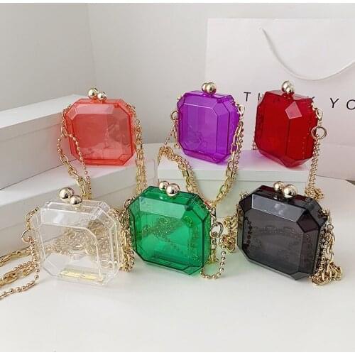 High Quality Transparent Lipstick Bag for Women Chain Shoulder Bag Summer Small Purse and Handbag Luxury Designer Crossbody Bag