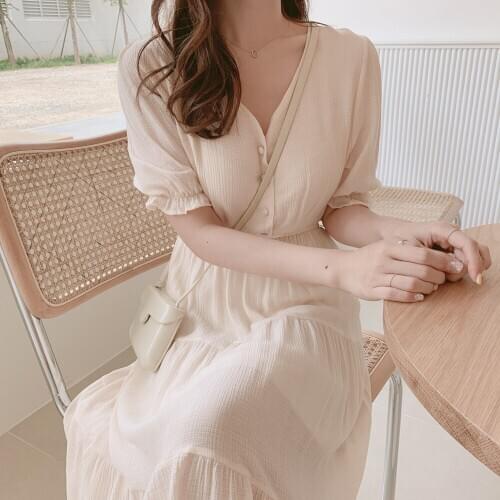 V Neck Dresses Women Cute Japanese Korean Design Holiday Date Wear Summer dress Female Floral Print Vintage Long vestidos