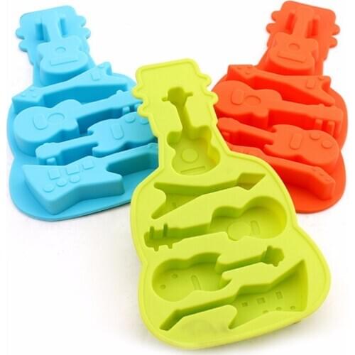1PCS Cookware Dining Bar Non-Stick Cake Decorating High Quality Fondant Soap Mold Guitar Shape Silicone 3D Mold High Quality