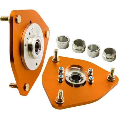 2pcs Top Mount Kit For Coilover 02-07 Gold For Subaru Impreza WRX Front Camber PlatesCoilover Spring Shocks Strut Front Damper