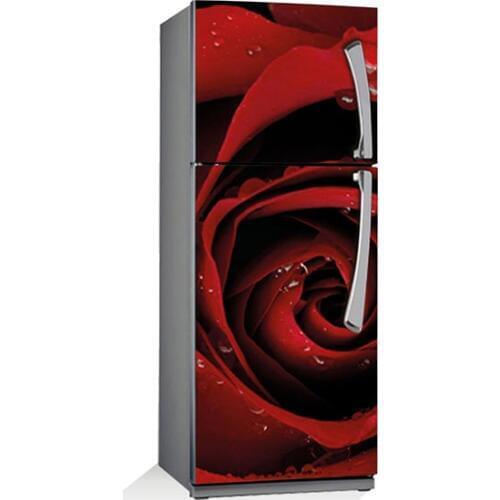 3D diy Red Rose wall sticker SelfAdhesive Refrigerator Sticker Fridge Door stickers wall decor Wallpaper kitchen accessories