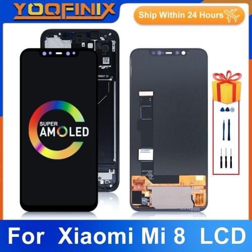 6.21"Super AMOLED For Xiaomi Mi 8 LCD M1803E1A Display Touch Digitizer Assembly Replacement Parts For Xiaomi 8 Display Mi 8 LCD