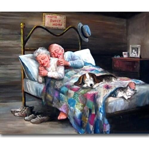 Full Square/Round Drill 5D DIY Diamond Painting "Old couple" Embroidery Cross Stitch 5D Home Decor