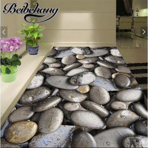 Beibehang The room is custom-built according length of the waterproof oil release high-gloss smooth pebble 3D Floor stickers