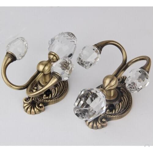 2 Pieces /Lot Shiny Clear Diamond Crystal Curtain Holdbacks Curtain Buckle Wall Hooks Coat Hangers Drapery Tiebac