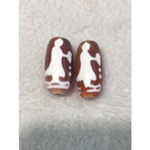 Natural Agate Dzi Bead Tibetan Gems Various Totems Loose Jewelry Accessories DIY Material Necklace Bracelet Man Woman