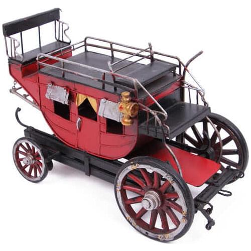 Decorative Red Trolley - Trinket In Heraldry, Miniature, Gift,Vintage Nostalgic - Handmade and hand painted - Quality Durable