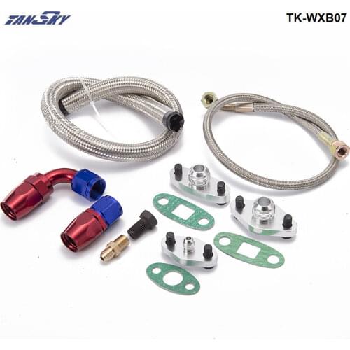 For Toyota Supra 1JZGTE 2JZGTE 1JZ/2JZ Single Turbo Oil Feed Line Kit Flange Kit TK-WXB07