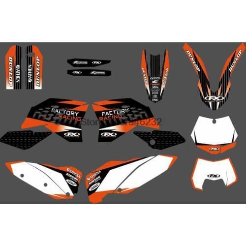 TEAM GRAPHIC DECALS STICKERS WITH MATCHING BACKGROUNDS FOR KTM 125 200 250 300 350 450 530 SX 2007-2010 EXC XCF 2008-2010