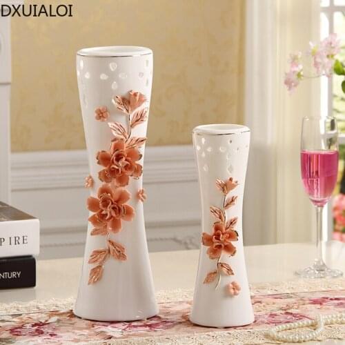Ceramic European Style Vase Decoration TV Cabinet Living Room Bedroom Home Flower Arrangement Decoration Wedding Housewarming