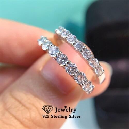 CC Rings For Women S925 Silver Simple Cubic Zirconia Engagement Wedding Promise Engagement Ring Jewelry Drop Shipping CC3119