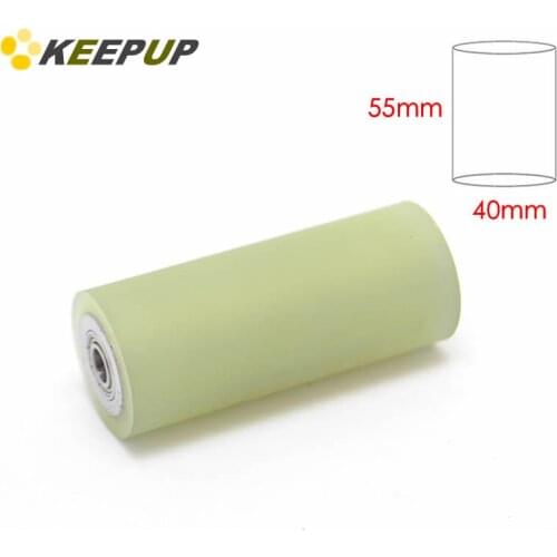 Furniture wheel.Diameter 40mm, length 55mm,PU polyurethane roller with bearing,Soft surface,Pipeline transmission Rubber wheel