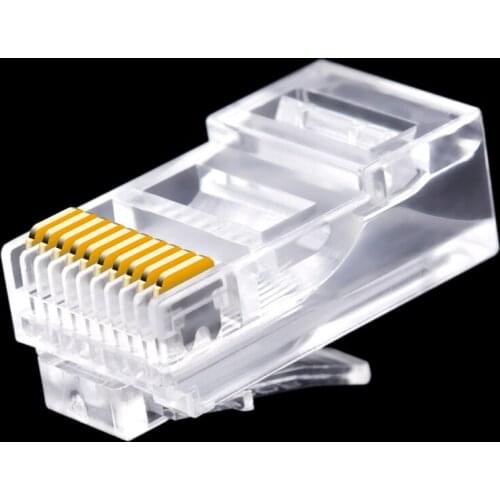 30pcs 10P10C RJ48 RJ50 Cat5E UTP Ethernet Connector Pure Copper Chips Modular Crystal Head 10-Pin Plug