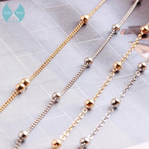 Diy accessories materials by South Korea copper beads tassel slender necklace earrings earrings clothing chain tassel with 1 m