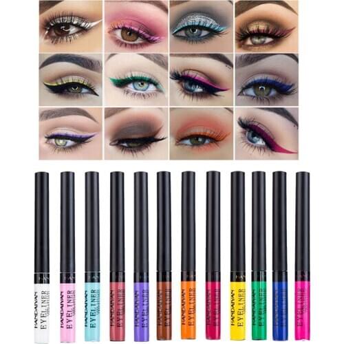 Matte Liquid Eyeliner 12 Colors Waterproof Long Lasting Quick Dry Cosmetic
