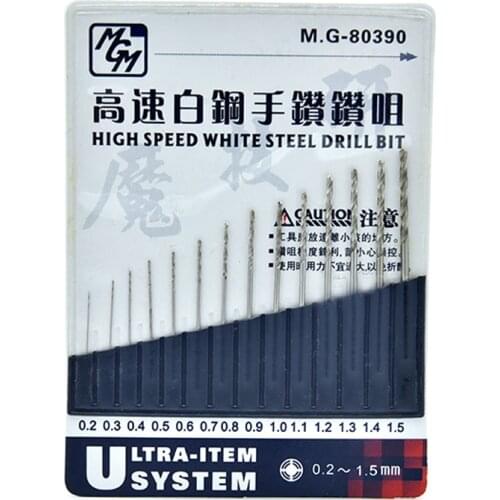 MGM M.G-80390 High Speed White Steel Drill Bit Model Tools 0.2-1.5mm NEW