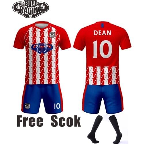 Latest design Men Kids custom soccer jerseys sublimation football jerseys Sets