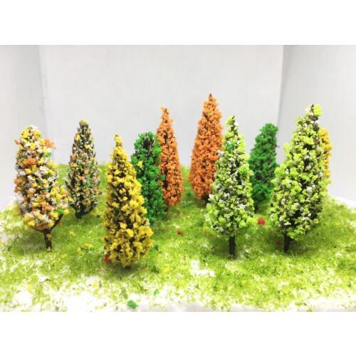 6.5cm Ho Scale Plastic Miniature Model Trees For Building Trains Railroad Wargame Layout Scenery Landscape Diorama Accessories