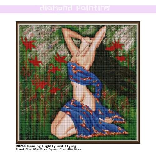 Full Square & Round Embroidery Dancing Lightly and Flying 5D DIY Diamond Painting Mosaic Rhinestone Image Full Drill Home Decor