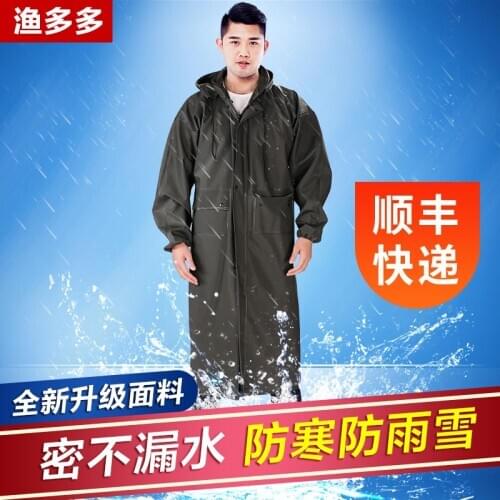 Waterproof hiking poncho to increase thickening adult conjoined long raincoat male outdoor fishing and long sleeve windbreaker