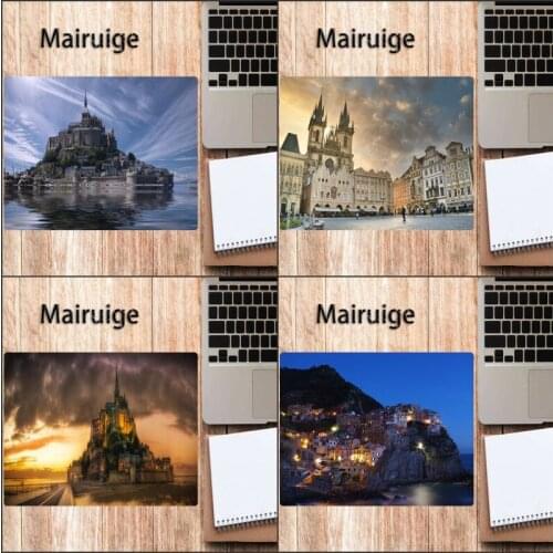 Mairuige famous architectural pattern mouse pad, used for desk pad, computer office game rubber keyboard pad, suitable for csgo