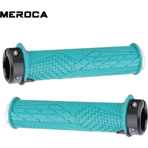 MEROCA MTB Bicycle Grips Aluminum Alloy Single Lock-on Handlebar Grips Rubber Shock Absorbing Soft Mountain Bike Grips