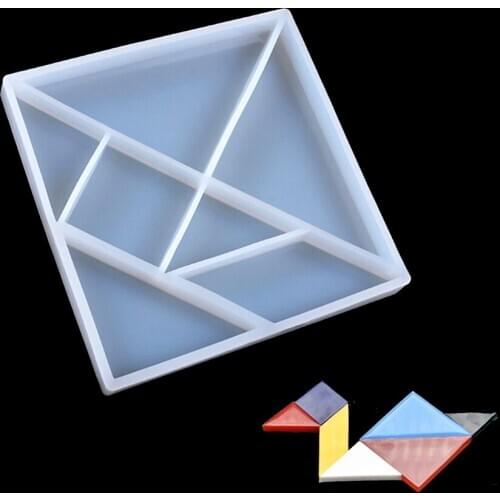 7 shapes tangram robot silicone mold DIY jewelry tools finding ornaments model Resin Casting Mould Craft Decoration