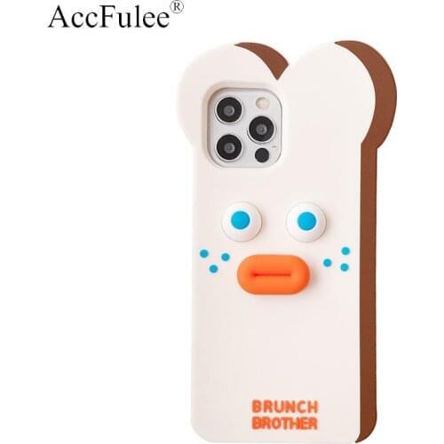 Cartoon Cute Bread Monster Silicon Case For Hauwei P30 Pro P40 Lite E Mate 20 30 40 Nova 3i 4 5T 6 7 8 SE Thick Lips Soft Cover