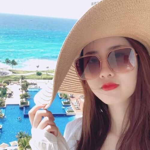 Vintage Oversize Square Fishing Sunglasses Women Luxury Big Frame Women Sun Glasses Black Fashion Gradient Glasses Women UV400