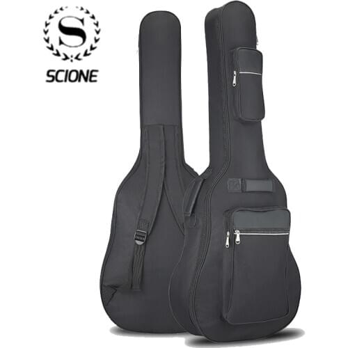 Scione 41 Inch Folk Guitar Bag Double Strap 8MM Sponge Oxford Acoustic Folk Guitar Gig Bag Cover with Double Shoulder Straps
