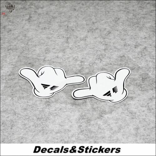 NO.L160 Lucky gestures JDM 3M Reflective Modified Stickers Car Glass Waterproof MOTO GP Decals Racing Motorcycle Motocross