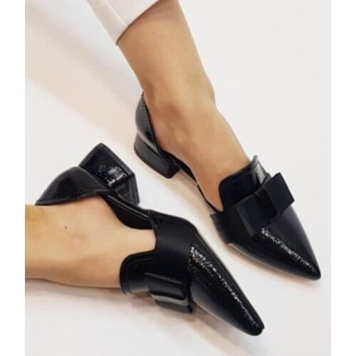 YUE JABON 2021 Womens Single Shoes Low Heel Pointed Sandals Handmade OL Womens Shoes Spring And Autumn Plus Size 43