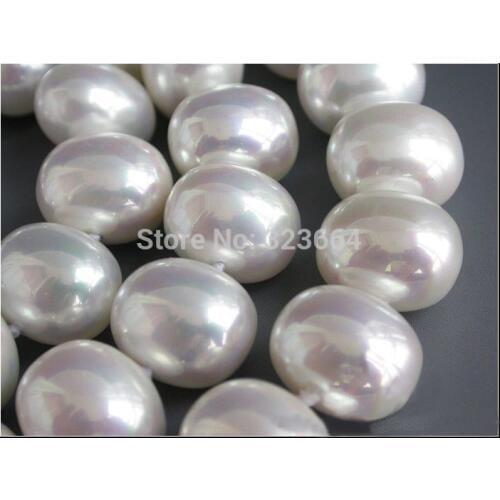 18" 20mm WHITE EGG SOUTH SEA SHELL PEARL NECKLACE