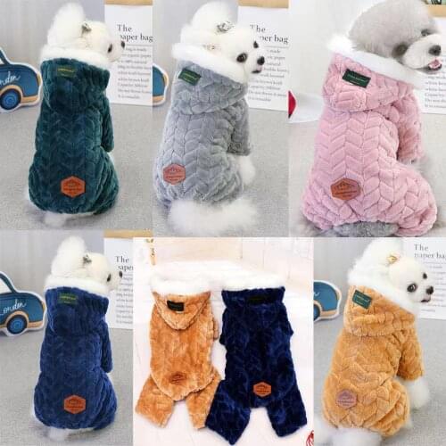 Winter Pet Dog Clothes Warm Dog Coat Jumpsuit Thicken Pet Clothing For French Bulldog Teddy Dogs Costume Puppy Jackets