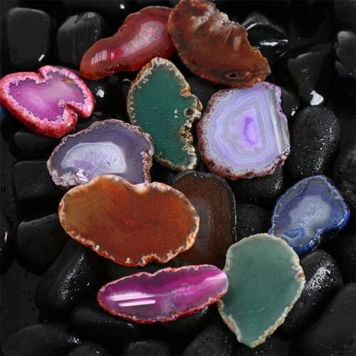 1 Pc About 30mm To 60mm Natural Agate Piece Landscape Polished Irregular Crystal Slice Wind Chime Piece Stone Home Decor