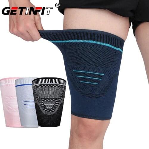 1Pcs Knitted Compression Leg Sleeve Thigh Sleeves Brace Hamstring Support Upper Leg Sleeves For Running Sports Support