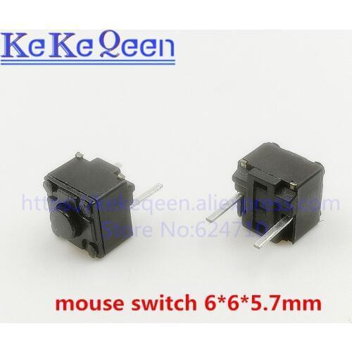 10pcs/lot 6*6*5.7MM 6*6*5.7 6x6x5.7mm touch micro switch Microsoft Lenovo and other mouse switch