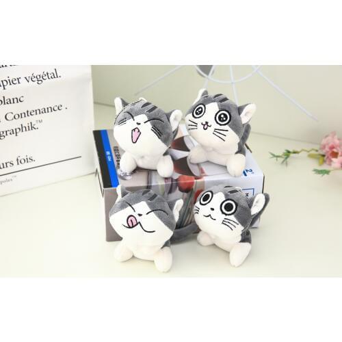 10cm Cute Mini Cheese Cat Chis Doll Keychain Backpack Pendant Stuffed Japan Anime Soft Plush Kawaii Toy Kids Baby Gift