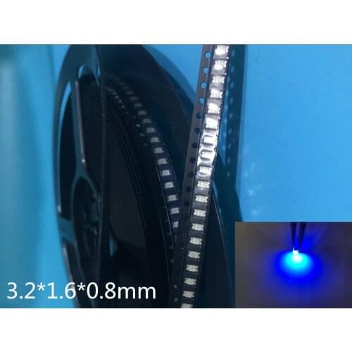 1000PCS Free Shipping 1206 Blue Led Super Bright SMD LED diodes 3.2*1.6*0.8MM 460-470NM light-emitting diodes SMD 1206 LED Blue