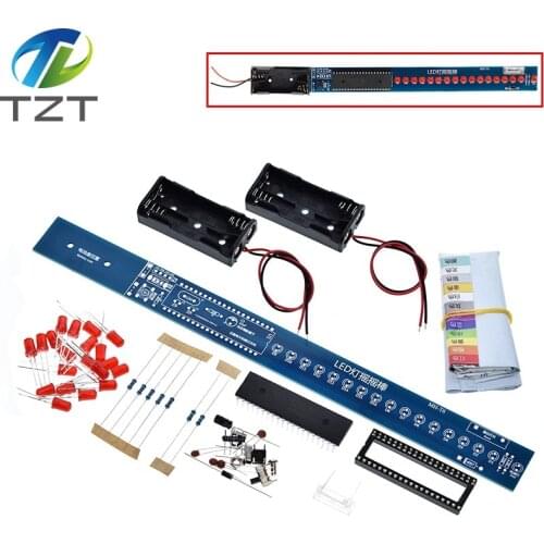 16 Bits POV LED Stick Light Rocker Diy Kit Shaking STC89C52 51 Microcontroller Electronic Solder Kits Blue / 9Red Display