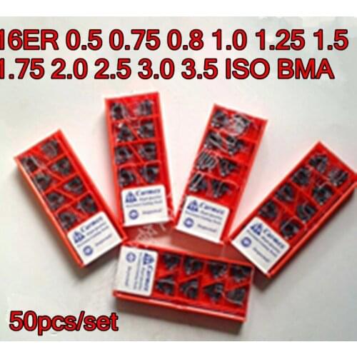 16ER 0.5 0.75 0.8 1.0 1.25 1.5 1.75 2.0 2.5 3.0 3.5 ISO BMA 50pcs/sEt Carmex insert Processing stainless steel and steel