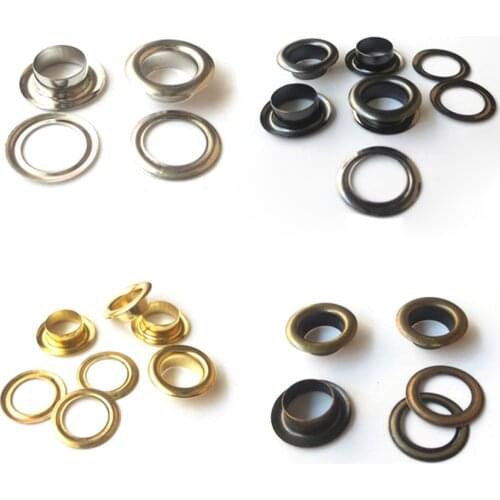 50pcs Solid Brass Eyelet with Washer 8/10/12/14/17mm Leather Craft Repair Grommet DIY Shoes Belt Cap Bag Tags Clothing