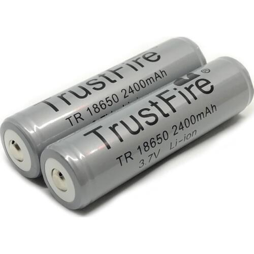 2pcs/lot TrustFire Protected 18650 3.7V 2400mAh Camera Torch Flashlight Lithium Battery 18650 Rechargeable Batteries with PCB