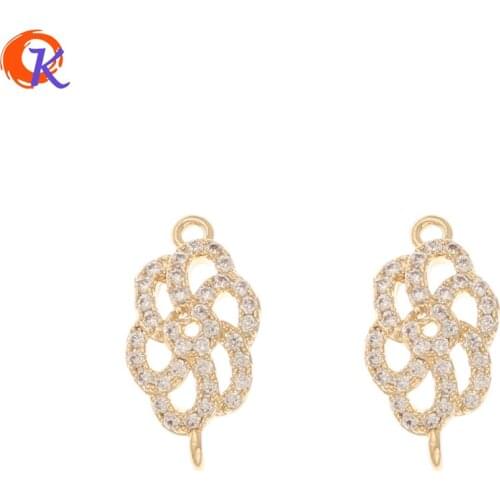 Cordial Design 40Pcs 9*18MM Jewelry Accessories/CZ Charms Findings/Flower Shape/Hand Made/DIY Making/Connectors For Bracelets