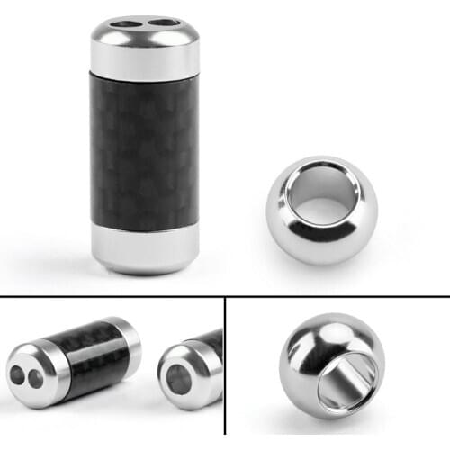 Areyourshop HiFi Carbon Fiber 1 To 2 Cable Splitter + 6mm Slider Silver Used For Audio Speaker Earphone Wire